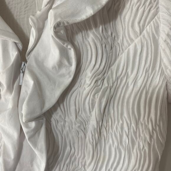 Samuel Dong S Cotton Textured‎ Wired Ruffle Blouse Jacket Office Siren Coquette - Picture 4 of 9